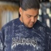 تیشرت پنبه RZ طرح BALENCIAGA رنگ سورمه ای سایز 6XL