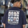 تیشرت پنبه سوپر سایز طرح BALENCIAGA رنگ سورمه ای سایز 6XL