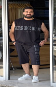 ست رکابی شلوارک پنبه طرح HISDENIM
