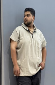 تیشرت ماکان کلاه دار نیم زیپ GALLERY DEPT
