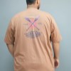 تیشرت پنبه چاپدار طرح GOEMONIERS رنگ شکلاتی سایز 6XL