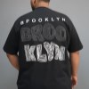 تیشرت پنبه پشت چاپ BROOKLYN رنگ مشکی سایز 4XL