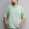 پولوشرت مراکشی یقه شکاری BERESHKA رنگ سبز صدری سایز 5XL