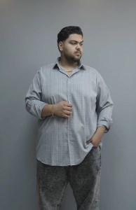 پیراهن تندیس آستین بلند طرحدار MR.FAT