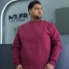 بلوز پنبه دورس سه نخ داخل کرک بیسیک MR.FAT رنگ زرشکی سایز 6XL
